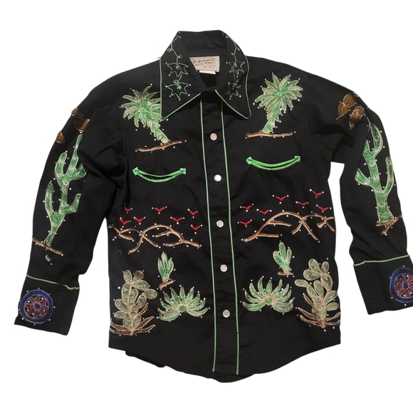 Rockmount Ranch Wear Other - Rockmount Ranch Wear Kid's Embroidered Porter Wagoner Vintage Western Shirt Sz M
